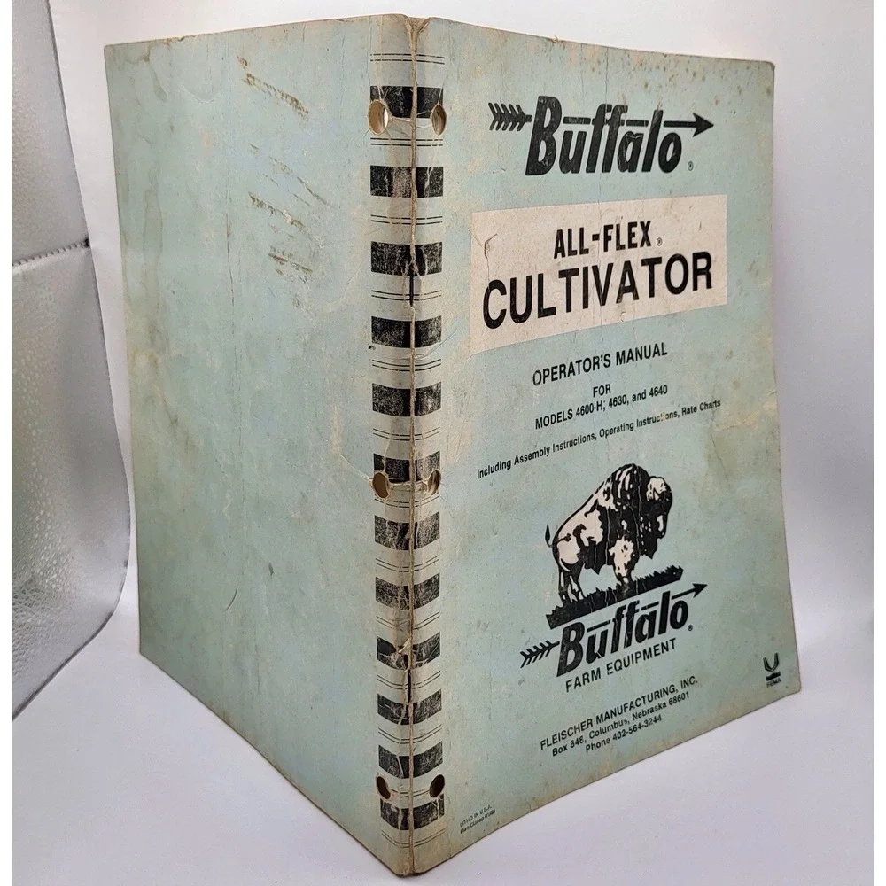 Buffalo Fleischer Mfg. 4600-H, 4630, 4640 All-Flex Cultivator Operator's‎ Manual